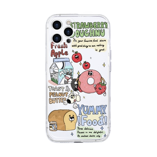 适用于苹果14手机壳15/16新款iPhone17promax透明13pro个性食物12mini软硅胶11pro全包7/8p女6s防摔xs/xr创意