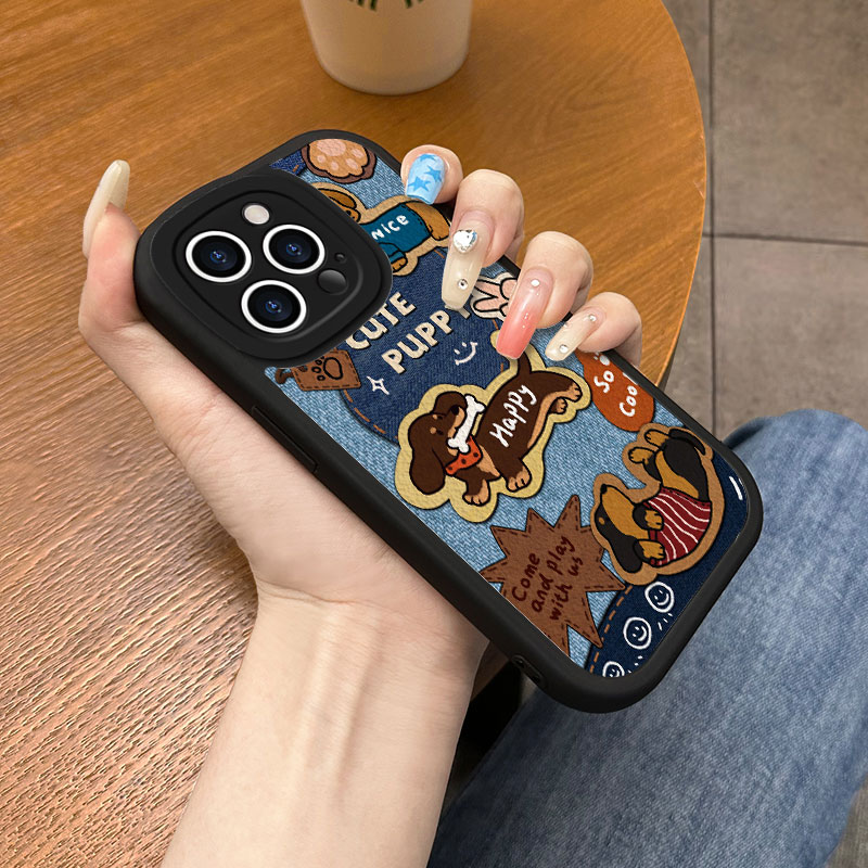 牛仔腊肠狗适用于荣耀100pro手机壳新款80se液态硅胶70pro+全包50/60se防摔30青春版20s小羊皮20/10i女高级