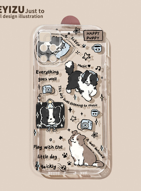 适用于红米note13pro手机壳note12超薄note11新款可爱note11tpro+英文小狗note10/9透明note8pro硅胶note7软