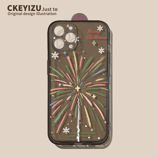 xr硅胶se3创意7 适用于苹果15手机壳iPhone14promax黑色16plus防摔13mini秋冬12pro烟花简约11透明xs 8男女6s