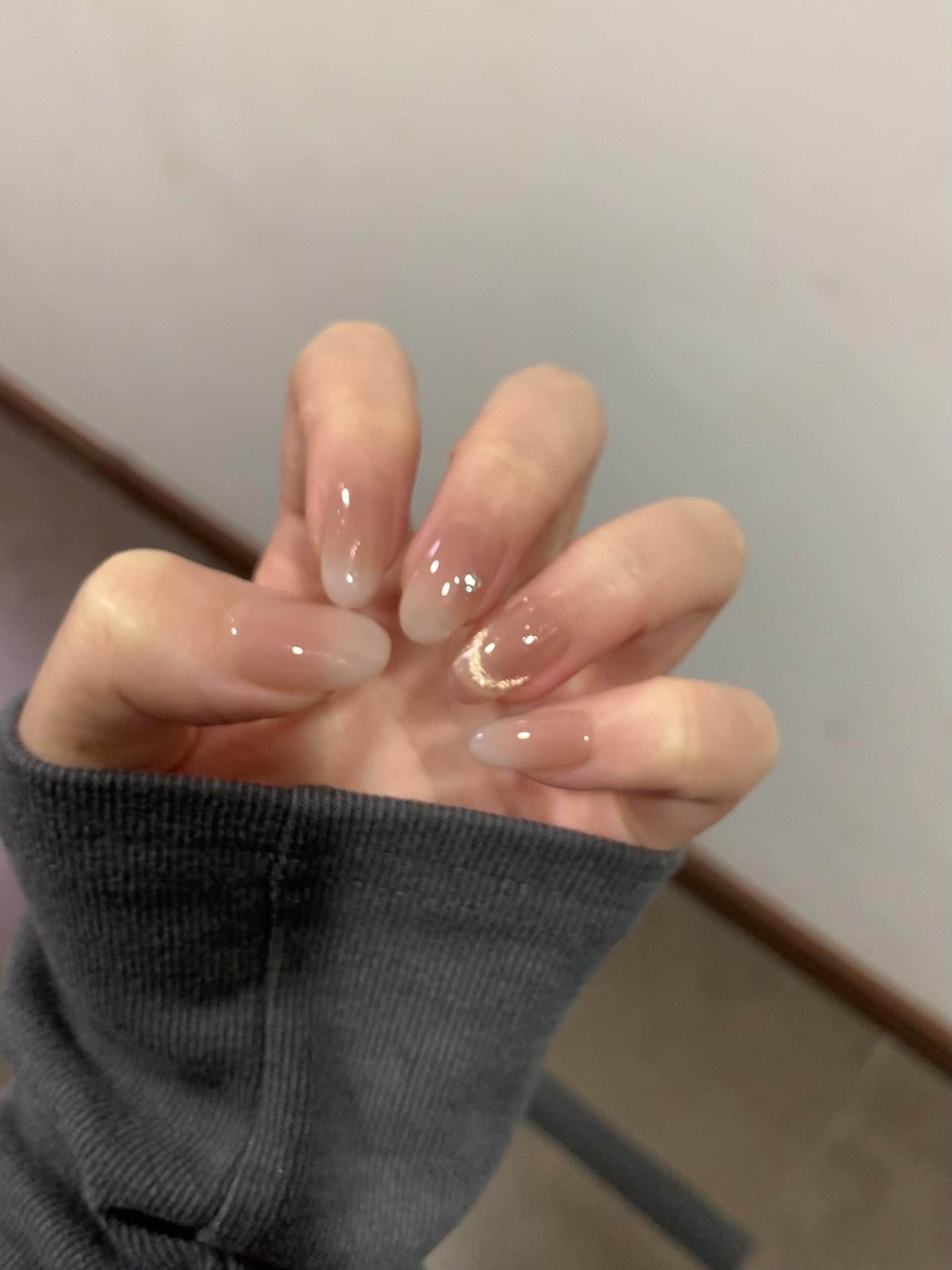 温柔天花板～高品质纯手工香槟金法式猫眼穿戴甲渐变显白成品美甲