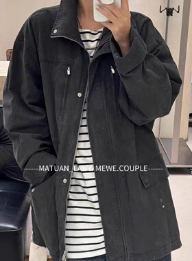 现货2025秋冬新款设计师多口袋中长款风衣外套