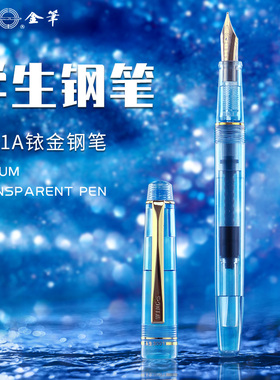 永生3001a透明示范彩墨钢笔美工笔尖带吸墨器贵妃尖特细学生用书法练字可替换墨囊