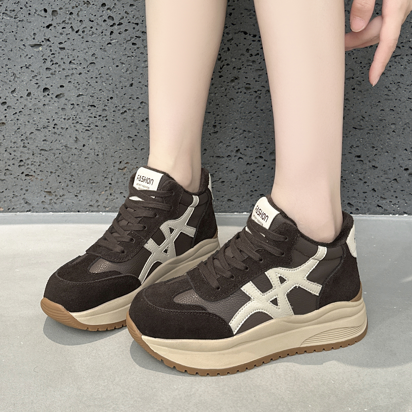 复古高帮德训鞋女款2025新款爆款