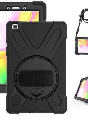适用于三星Tab A 8.0 2019 SM-T290保护套防摔平板电脑T295C全包边软壳硅胶8英寸360旋转支架手持托挂肩绳
