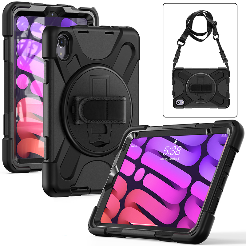 适用2024苹果iPad mini7无笔槽保护套防摔8.3英寸mini6/7平板电脑迷你6全包边软壳硅胶旋转360支架A2567/8/9
