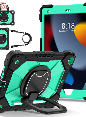 适用iPad10.2保护套带笔槽苹果10.2英寸平板电脑第7/8/9代A2270全包边软壳硅胶A2197手环横竖支架A2602挂肩绳