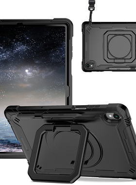 适用2025三星Galaxy Tab S11保护套带笔槽防摔11英寸5G平板SM-X730全包边软壳硅胶X736B旋转360横竖支架手环