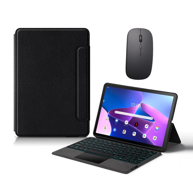 适用联想Tab M10 3rd Gen保护套带蓝牙键盘触摸板鼠标10.1英寸平板电脑TB328FU/XU全包边软壳硅胶防摔支架