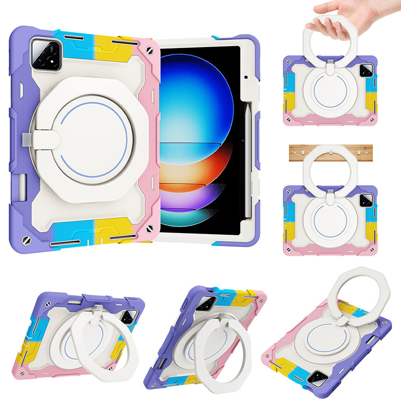 适用Xiaomi Pad 6S Pro保护套带笔槽小米平板7S电脑12.4英寸12.5全包边软壳防摔硅胶360旋转手环横竖支架挂绳