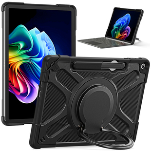 适用2025微软Surface Pro12英寸保护壳带笔槽支持键盘二合一笔记本电脑平板全包软套硅胶防摔360旋转手环支架