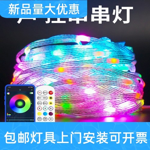 轻量化声控幻彩蓝牙户外露营基地氛围阳台室内装饰灯皮线灯厂工厂