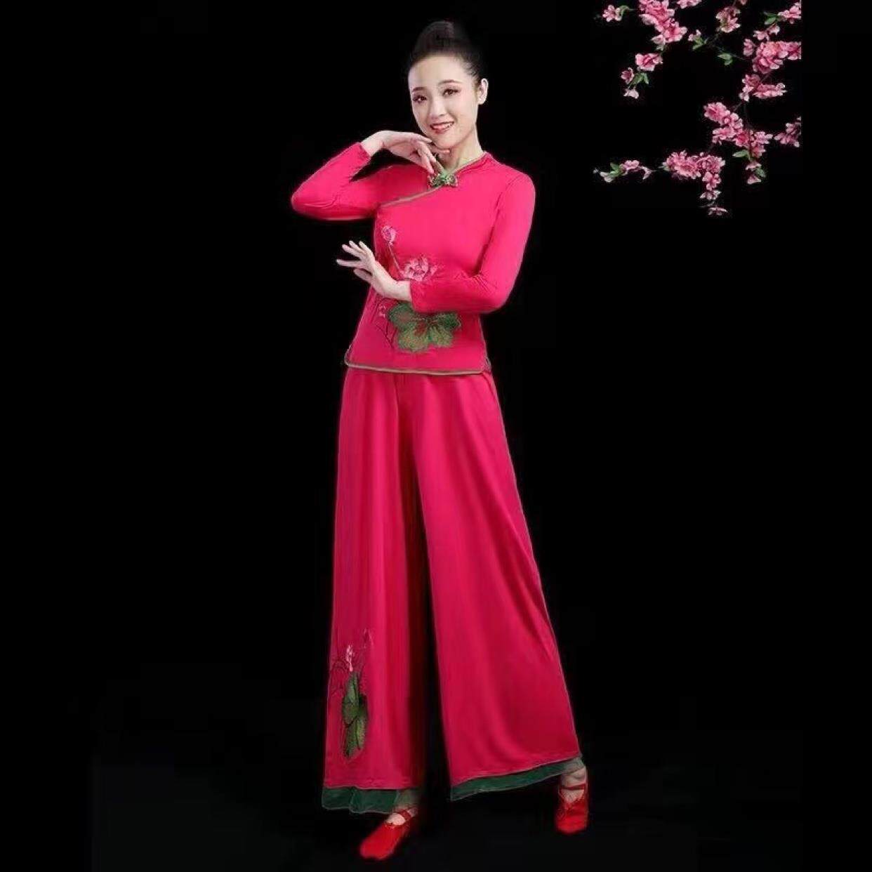 特价广场舞服装套装中老年新款杨丽萍舞蹈服演出扇子舞女春夏跳舞