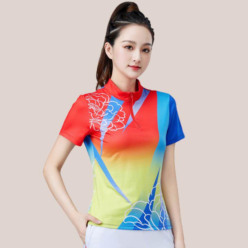 特价夏季短袖广场舞服装上衣中老年团队跳舞健身团体速干新款表演