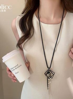 精致长款吊坠项链女款高级感轻奢小众颈链2025新款锁骨链时尚饰品