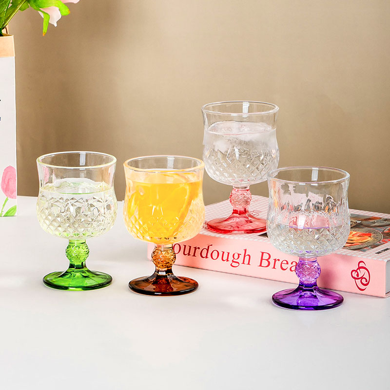 水杯ins鸡尾酒杯女高脚杯高颜值微醺红酒杯果汁饮料咖啡玻璃杯子