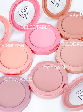 3ce腮红小样mono pink rose beige试色蜜桃裸粉收缩色膨胀色哑光