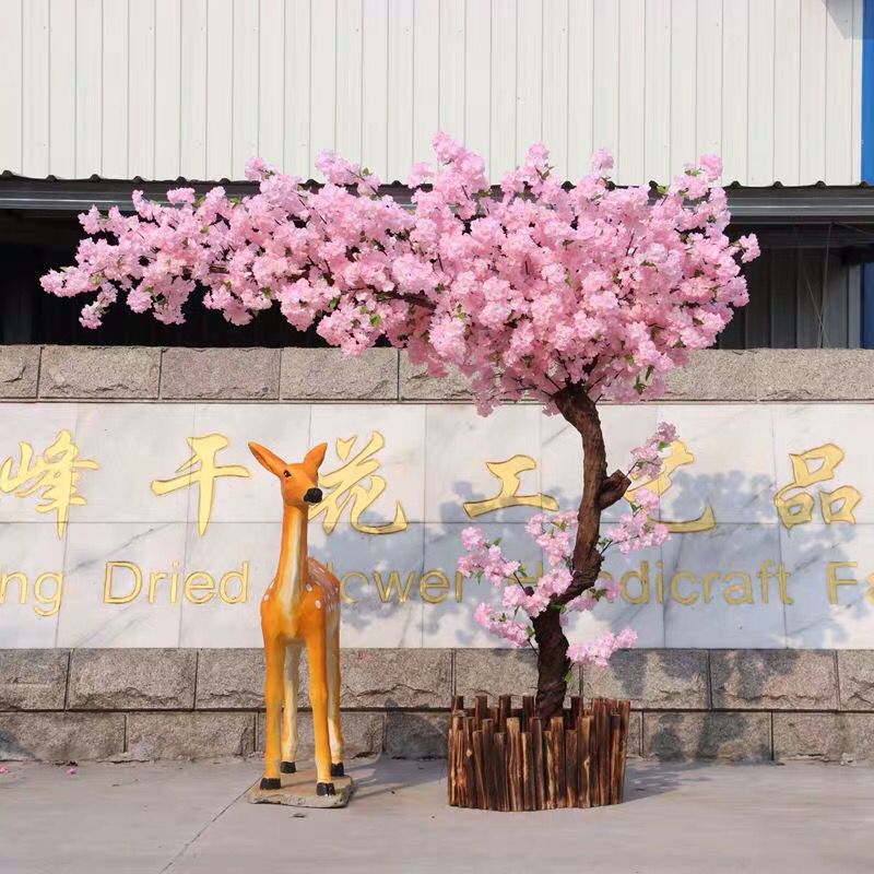 优选仿真树婚庆樱花树桃花树许愿树室内落地客厅酒店Y摆放拱门假.