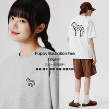 PSO Brand【凉感】潮牌针织可爱斑点狗圆领短袖男夏季情侣装T恤