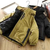 男童加厚棉服冬装 儿童夹棉保暖外套中大童连帽冲锋衣时髦 2025新款