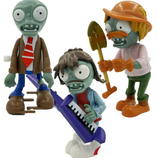 正版植物大战僵尸玩具套装全套模型发掘者僵尸摇滚派对光头玩具男
