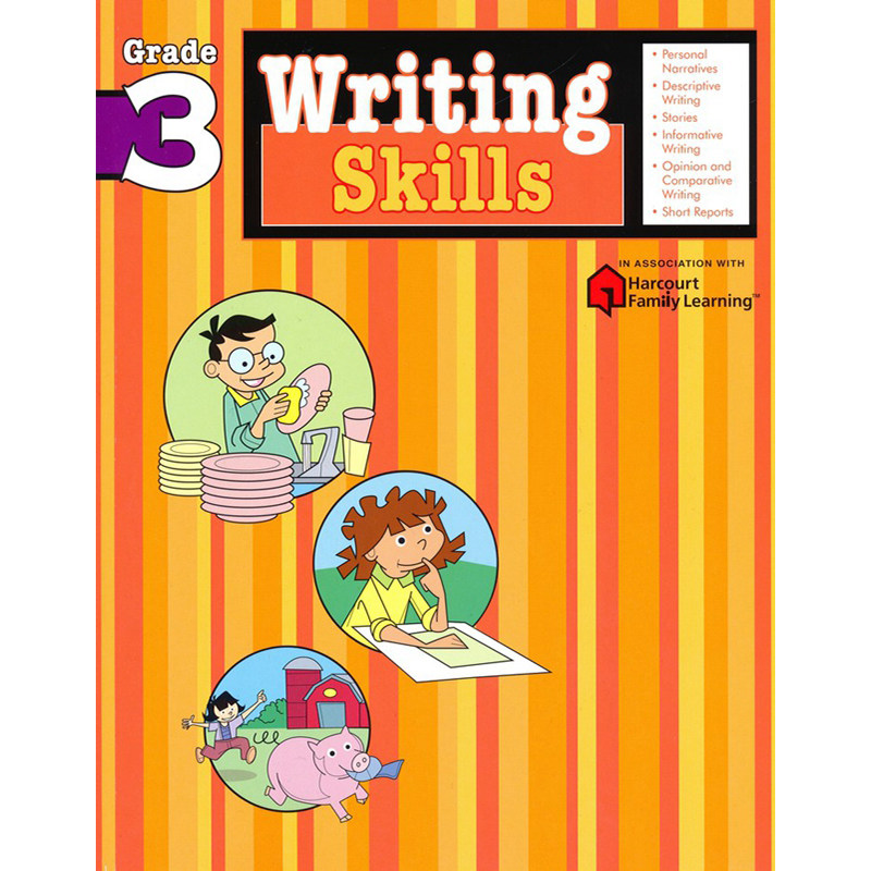 Flash Kids写作技能3年级 英文原版Writing Skills Grade3小学教材教辅 英语写作技巧Harcourt Family ...