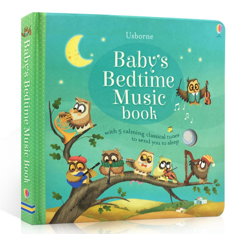宝宝的摇篮曲英文原版 Baby's Bedtime Music Book纸板书睡前音乐绘本 3-6岁发声书