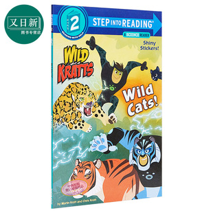英文原版 6岁 Cats 阅读进阶2级：动物兄弟大猫 儿童科普 Sir Reading2：Wild Dlx Step 平装 Into