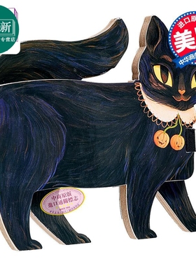 异形书 一只小黑猫 One Black Cat 英文原版 异形纸板书 儿童绘本 图画故事书 亲子读物 进口低幼童书 1-5岁 又日新