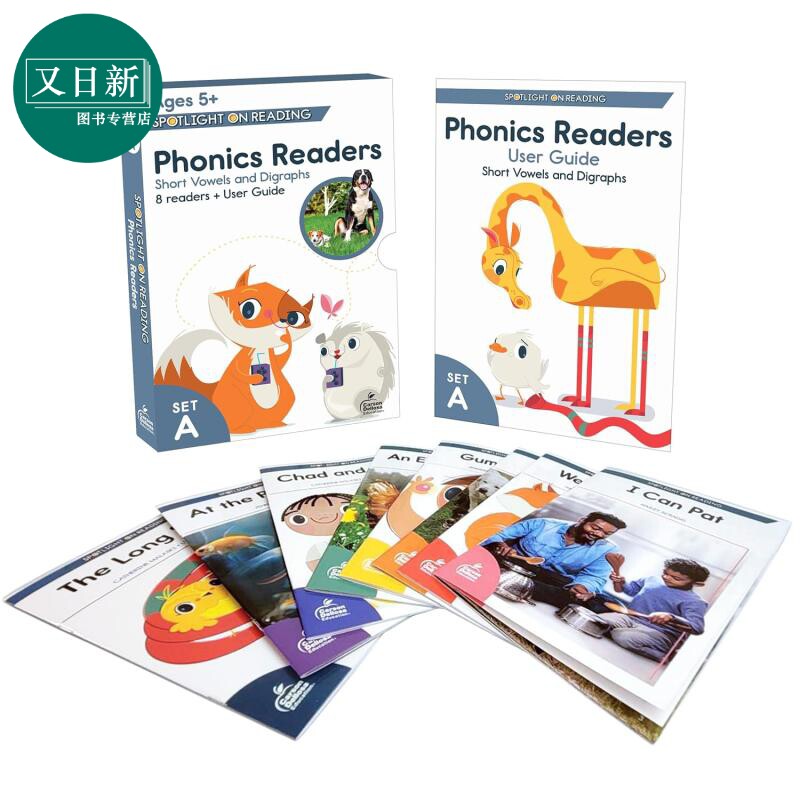 美国聚焦阅读 自然拼读解码读物套装A 英文原版Carson Dellosa Spotlight on Reading Phonics Readers Set A 又日新