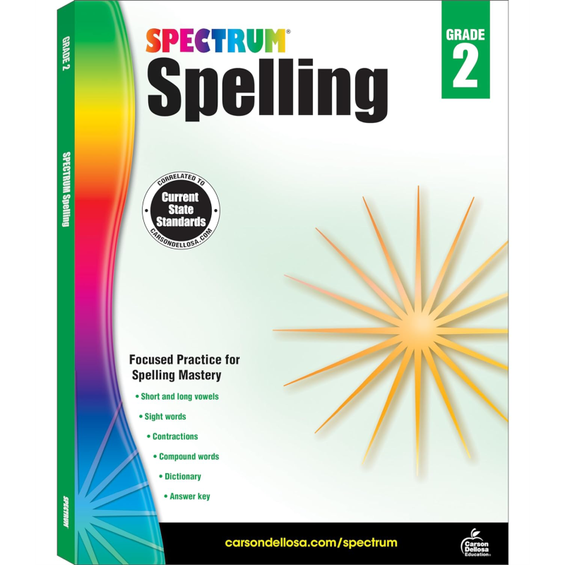 光谱练习册 单词拼写系列 2年级 Carson Dellosa Spectrum Spelling Grade 2 美国CarsonDellosa 英文原版进口 又日新