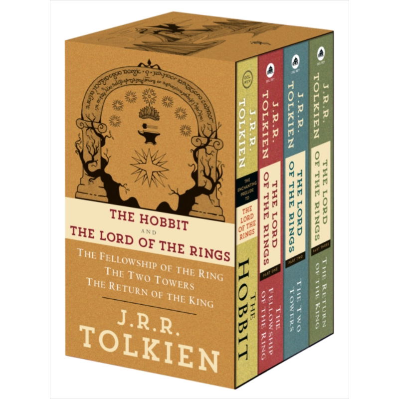 托尔金4本套装 魔戒三部曲 霍比特人 J R R Tolkien 4Book Boxed Set The Hobbit and the Lord of the Rings 又日新