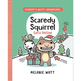 Melanie Watt Scaredy Squirrel Gets Festive 松鼠斯卡迪节庆清单 图像小说漫画 英文原版 儿童绘本 故事图画书 又日新