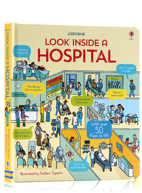 尤斯伯恩看里面系列 医院 英文原版 Look Inside a Hospital 翻翻纸板书 儿童科普 百科绘本 3-6岁