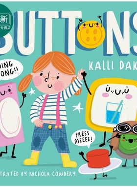 纽扣书 Buttons 英文原版 儿童纸板书 早教认知识物 绘本图画书 进口低幼童书 儿童读物 Kalli Dakos 亲子读物 又日新
