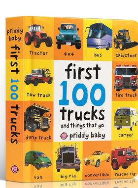 一百种卡车 英文原版 First 100 Trucks And Things That Go 图画单词书 Roger Priddy 幼儿启蒙认知
