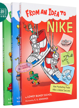 点子系列3册 Lowey Bundy Sichol 儿童科普读物 From an Idea to 亲子英语 儿童思维启蒙 7~12岁 英文原版 儿童商业传记 市场