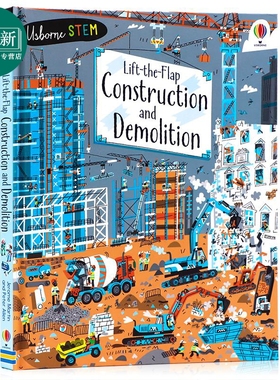 Lift-the-flap Construction Demolition 尤斯伯恩翻翻学 建筑与拆卸 儿童科普绘本翻翻书 纸板书 英文原版 又日新
