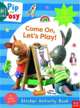 Pip and Posy Come On Let’s Play 波西和皮普一起来玩耍贴纸活动书 英文原版儿童绘本 动物故事 3到6岁 又日新
