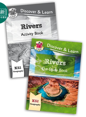 英国CGP原版 KS2 Discover & Learn Geography Rivers Bundle 探索学习活动套装2册 地理 河流 小学3-6年级知识 又日新