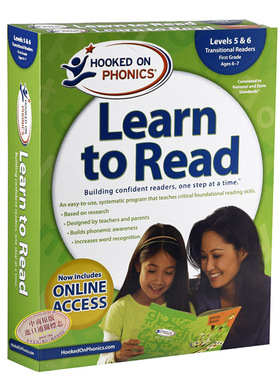迷上自然拼读学与读第1级全集L5&6新版Hooked on Phonics Learn to Read 1st Grade Complete Levels 5&6带DVD光盘 又日新