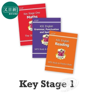数学等 7岁 一年级综合学习练习册3册 英语语法 Study Catch Essentials 英国CGP教材 阅读理解 KS1