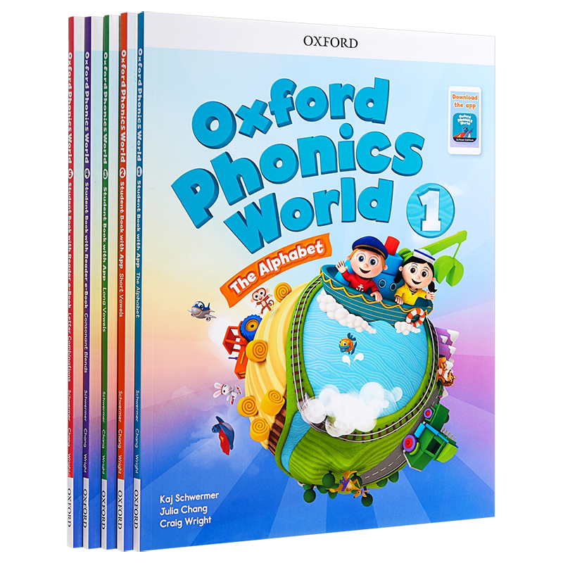 新版牛津少儿英语自然拼读世界1~5级学生书5册英文原版Oxford Phonics World L1-5 自然拼读语音教材牛津树练习册 又日新