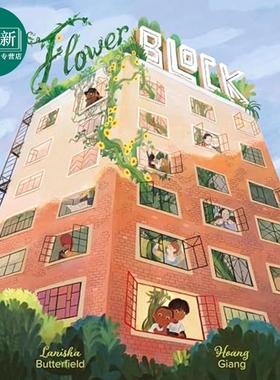 楼顶上的花 Hoang Giang Flower Block 英文原版 儿童绘本 图画故事书 进口图书 大自然 社区读物 园艺 冒险 又日新
