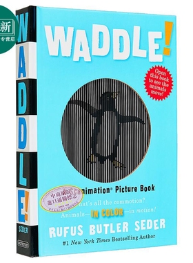 视觉书 摇摇摆摆地走 Waddle 英文原版 会动的书 动画书 A Scanimation Picture Book 趣味童书 活动与玩具书 又日新