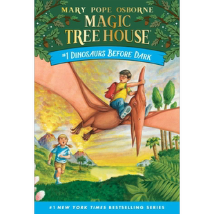 预售 Magic Tree House 1 Dinosaurs before Dark 神奇树屋 第一季1 天黑前的恐龙 英文原版 小初文学 插画冒险故事书 又日新