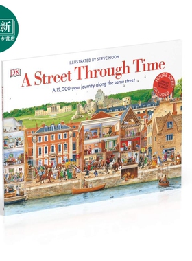 DK A Street Through Time 穿越时空的街道 儿童科普百科读物 12000年的街道旅程 精装 英文原版 7-12岁
