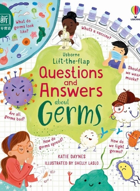 Lift-the-flap Questions and Answers about Germs 尤斯伯恩翻翻学:细菌 英文原版进口图书 儿童科普绘本翻翻书 又日新
