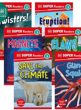 DK超阅小读者3级6册 英文原版分级科普读物 DK Super Readers Level 3 Magnets Eruption Squid Twisters Claws 又日新