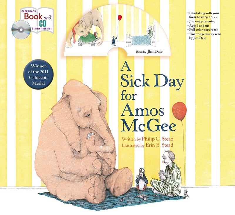 预售 阿莫的生病日 附CD 英文原版 A Sick Day for Amos McGee有声书凯迪克金奖作品 纽约时报 童书绘本 幽默故事 人与动物的友谊